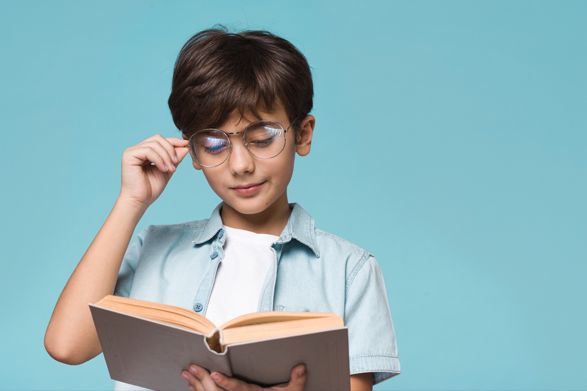 Children Eye care 
Boy with glasses